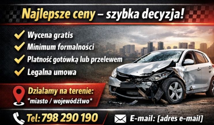 Skup Aut / Używane /Sprzedaż zamiana samochodów/Uszkodzone /  Na złom