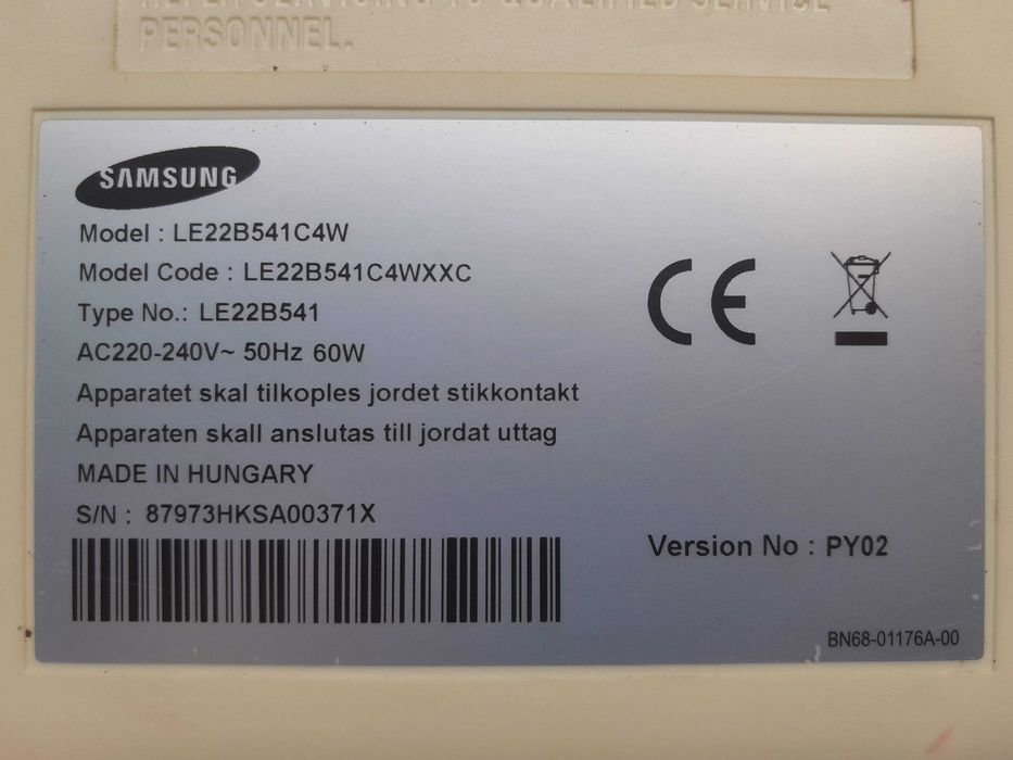 PEÇAS - TV LCD 22" - Samsung LE22B541C4W - com Ecrã Partido!!!
