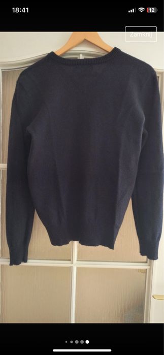 Sweter wełniany Ralph Lauren damski męski unisex granatowy