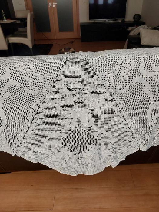 Toalha redonda em croché