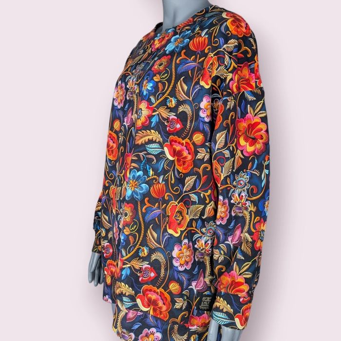 Auri Lili nowa bluza oversize Santosza folkowe kwiaty kaptur S-XL hand