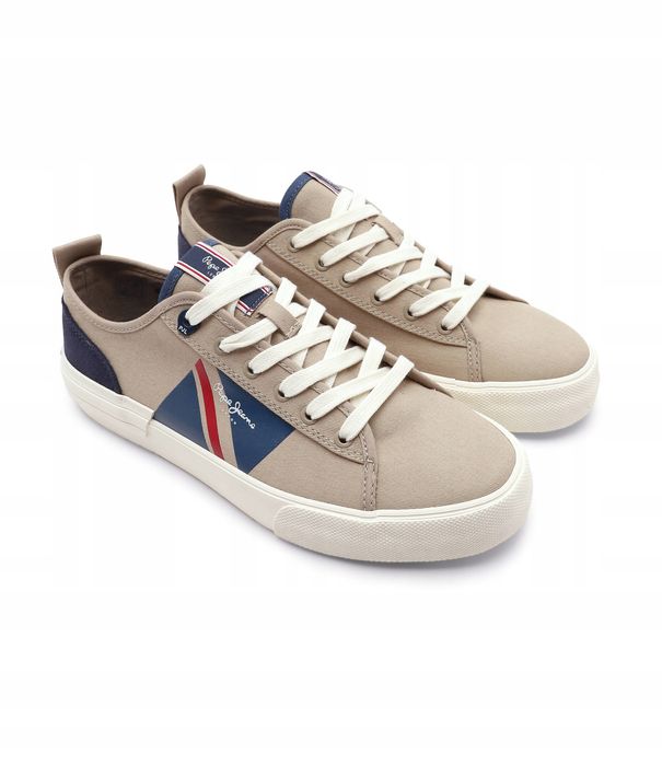 Pepe jeans allen flag trampki męskie brązowe ze skórą 41 awe