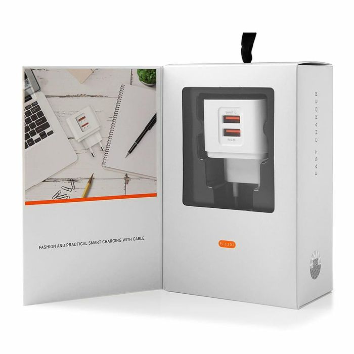 Ładowarka sieciowa VIDVIE PLE207 2.4A 2xUSB + kabel MicroUSB, Vidvie