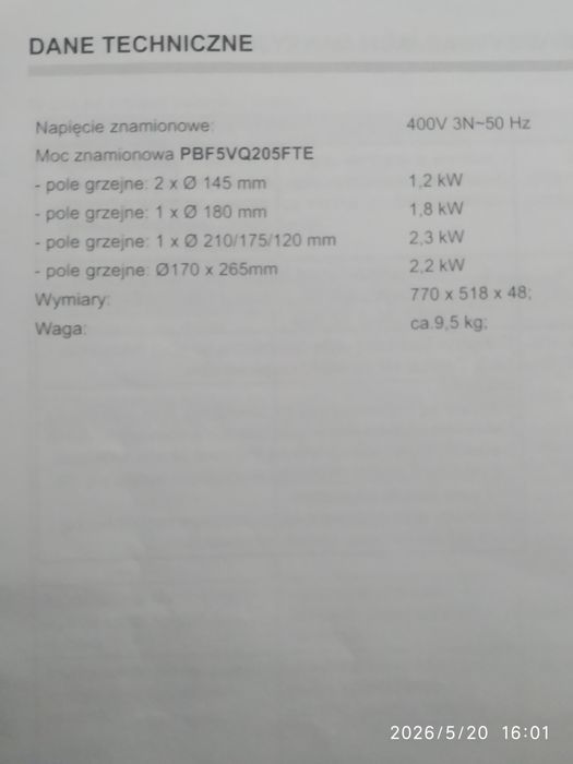 Płyta ceramiczna ze sterowaniem sensorowym