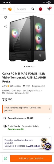 Caixa computador e Walter Cooler