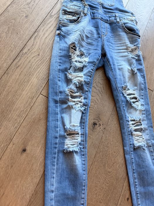 Stylowa ogrodniczki jeansowe Philip Plein