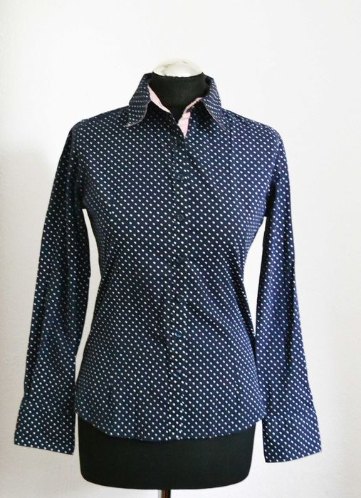 Koszula granatowa w białe kropki