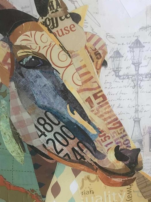 Obraz - kolaż. 72 x 72 cm