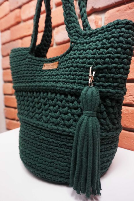 torba ze sznurka bawełnianego- różne kolory, handmade