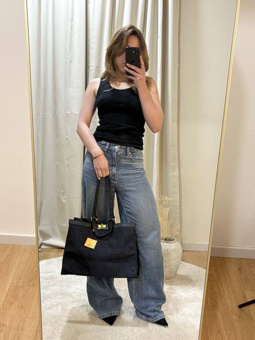 Mala grande azul marinho Fendi