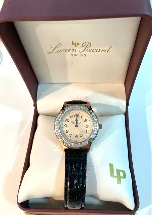 Relogio lucian  picard plaque ouro rosa com diamantes novo com caixa e