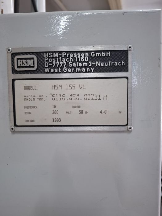 Prasa do makulatury  folii belownica  155vl HSM 155. 2vl  hsm 500.2