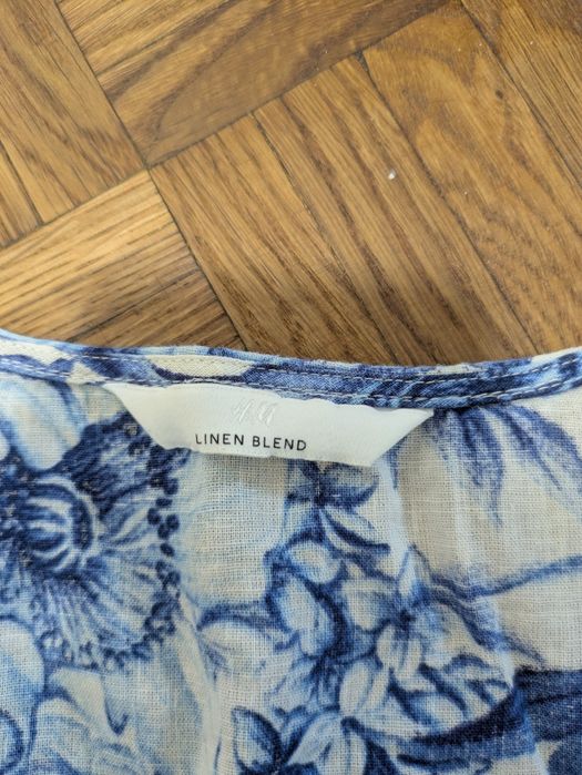 Bluzka z długim rękawem len H&M L damska
