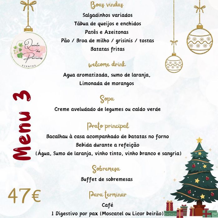 Espaço para jantares de Natal