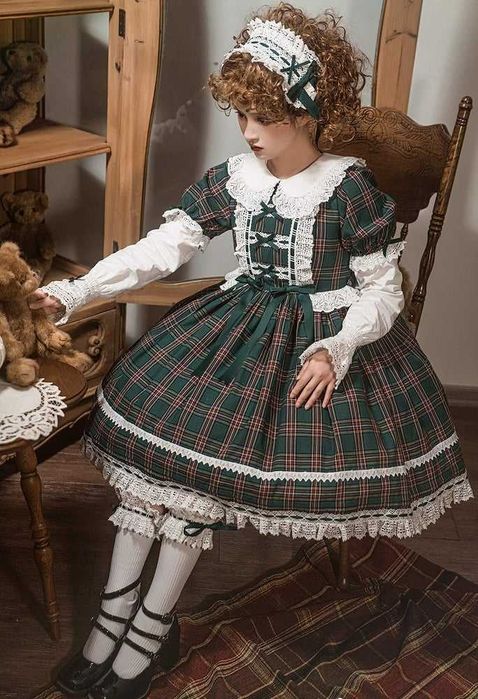 Хеддрес лоліта білий зелений чепець аксесуар для волосся аніме косплей