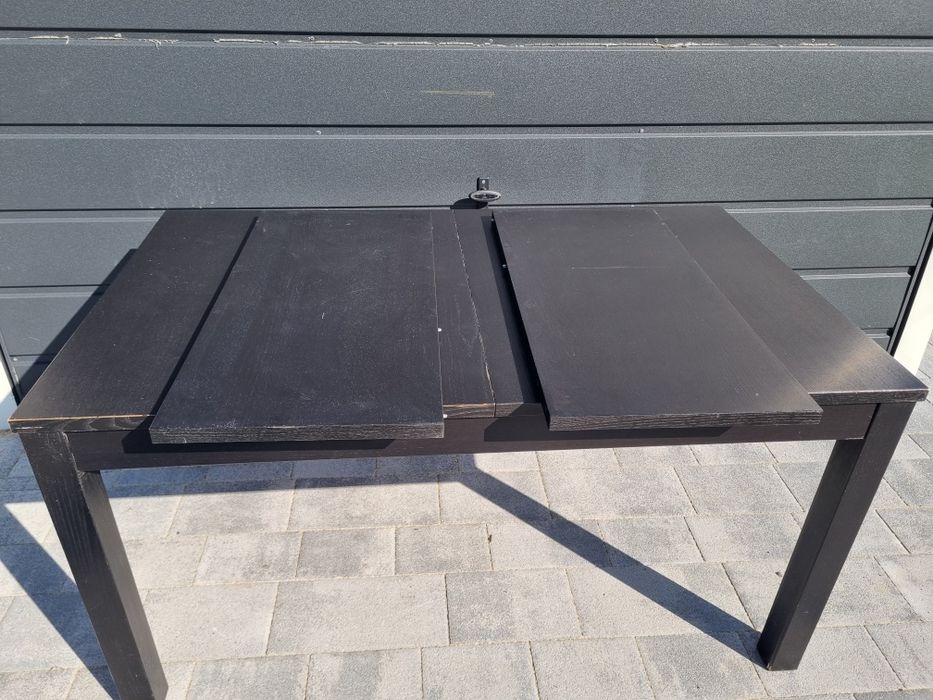 Stół IKEA BJURSTA czarny 84 x 140 - 220 cm
