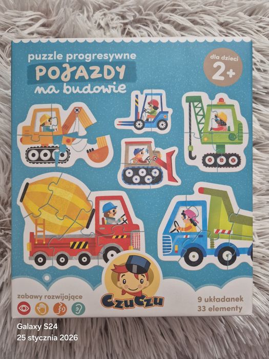 Czuczu. Puzzle progresywne. Pojazdy na budowie