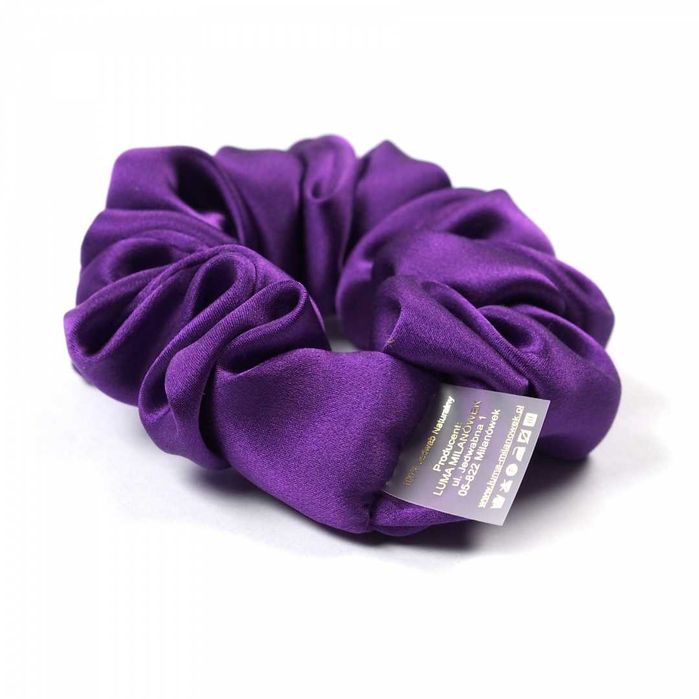 Jedwabna Gumka do Włosów Fioletowa Scrunchie