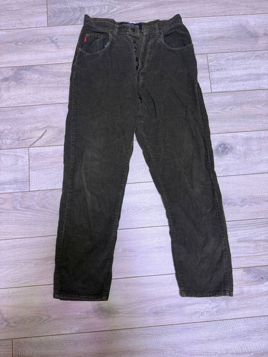 Зелені вельветові штани