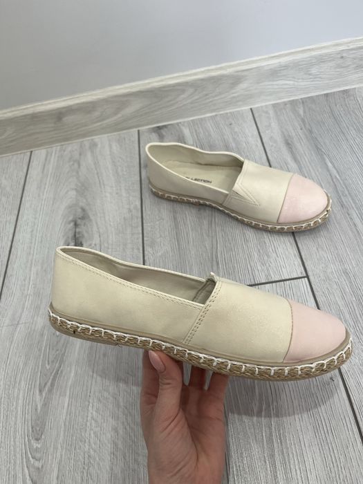 Kremowo rozowe espadryle 38 NOWE