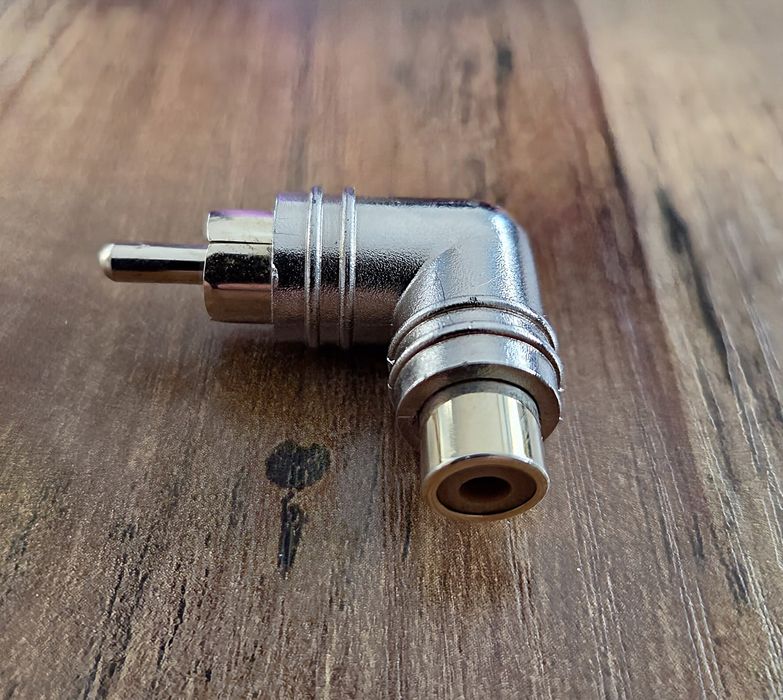 Nowy Adapter Kątowy RCA (Cinch) 90° / Złączka Wtyk-Gniazdo