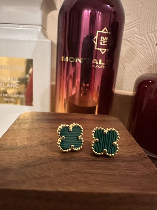 Сережки Клевер гвоздики Van Cleef серьги