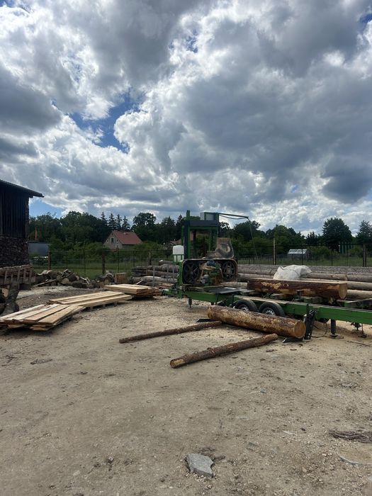 Trak mobilny tartak objazdowy przecieranie drewna uslugowo