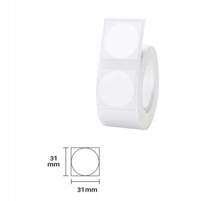 NIIMBOT Etykiety Naklejki Okrągłe Biały 31x31 mm 210 szt do B21, B3S, B1