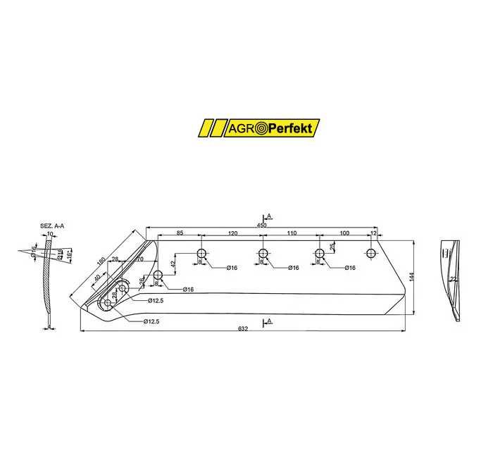 Lemiesz Do Pługa Kverneland 18'' prawy