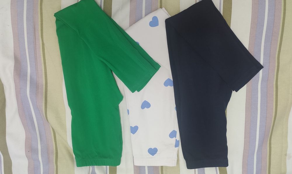 Legginsy bawełna MyBasic i H&M 134 zestaw