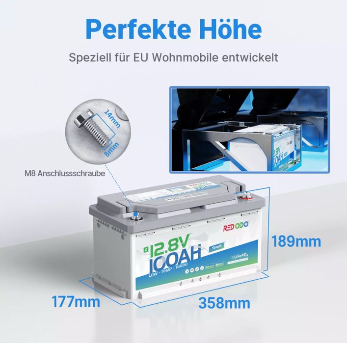 ЗНИЖКА! Німеччина! Акумулятор BLUETOOTH Redodo LifePo4 100Ah