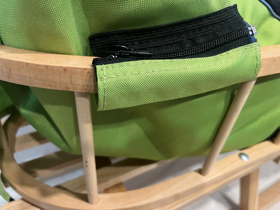 Nowe sanki drewniane z oparciem i ze śpiworkiem