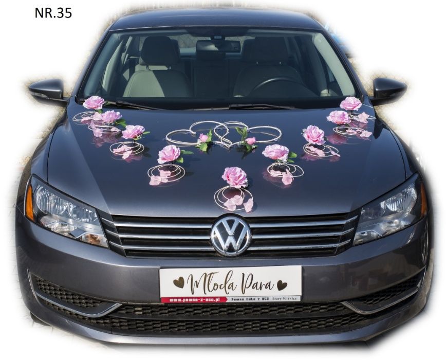 Dekoracja samochodu ozdoba na auto do ślubu 035 DOWOLNY KOLOR