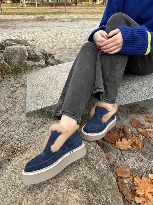 Зимові лофери замшеві