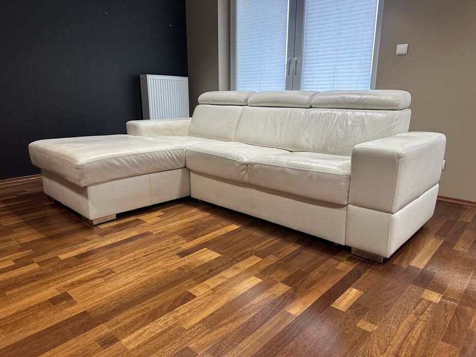 Kanapa narożna skórzana – rozkładana