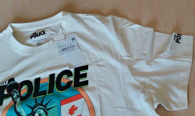 T-shirt branca Springfield com estampa banda The Police tamanho XXXL