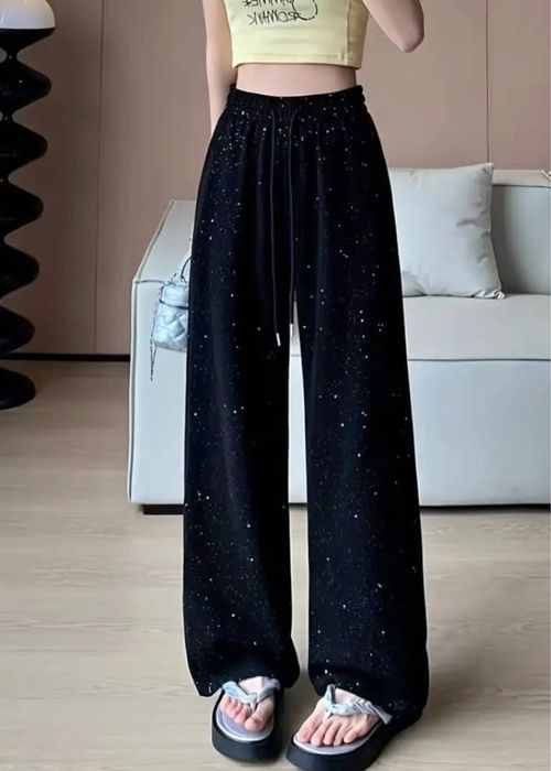 Стильні широкі штани з камінцями