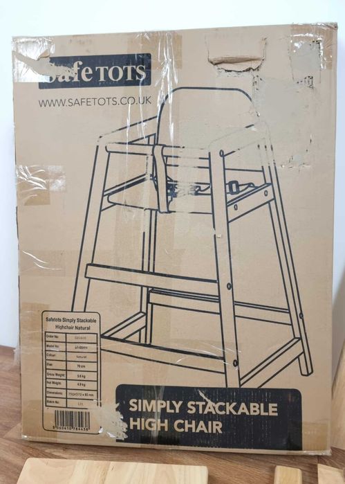 NOWE Drewniane krzesełko do karmienia Safetots naturalne