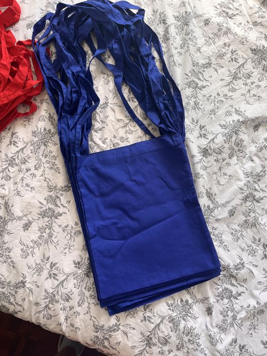 15 tote-bags a tira-colo azul marinho