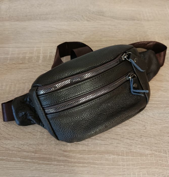 Сумка бананка чоловіча шкіряна, мужская кожаная.