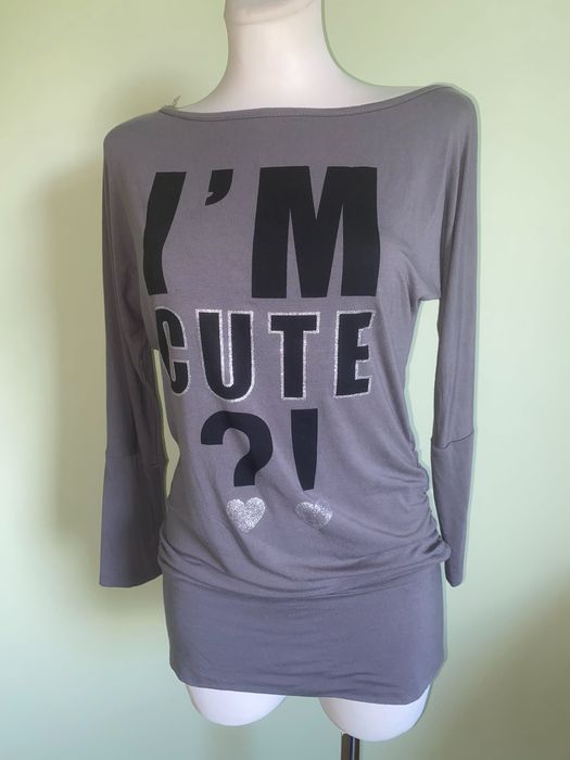 Bluzka M/L szara napisy