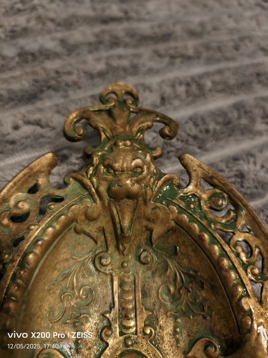 Antyczna misa z brązu lub mosiądzu Unikatowa