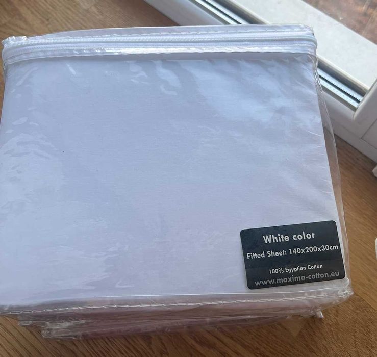 Двуспальный, евростандарт комплект постельного белья. Белый