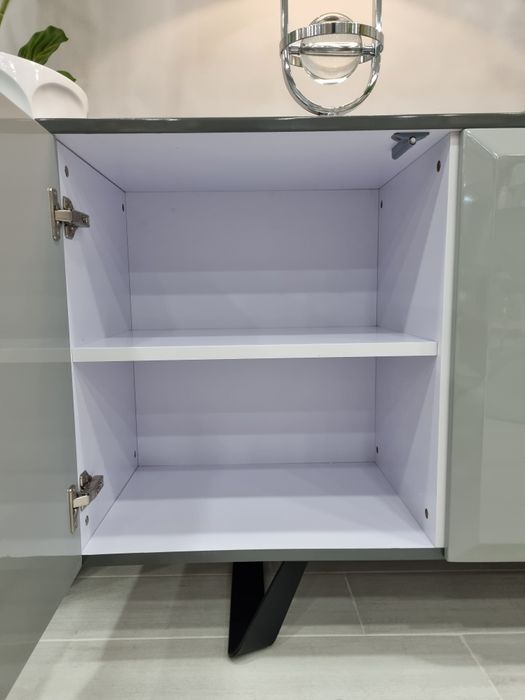 Aparador Cinza Brilho Modern - 160x46x77cm By Arcoazul