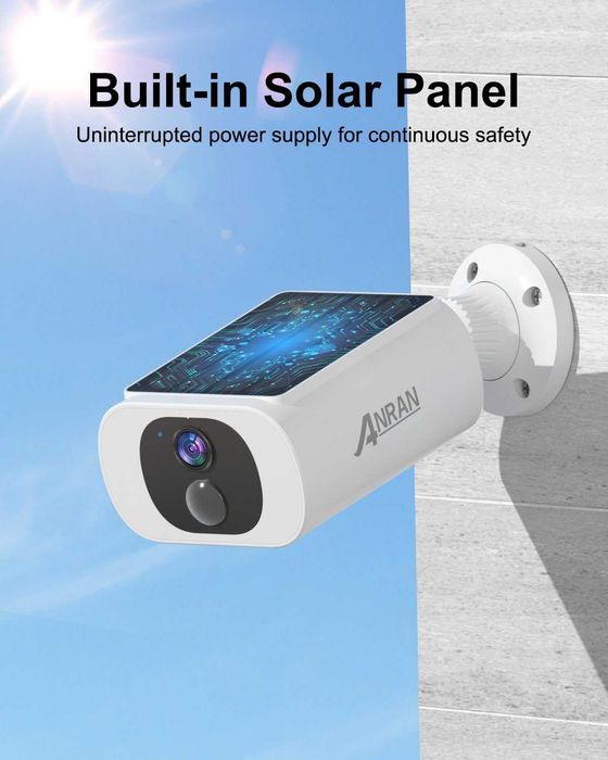 ANRAN 2K Solar Security Cameras Wireless Outdoor/Indoor