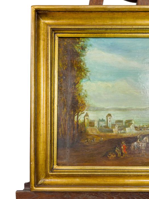 Pintura paisagem cavaleiros | século XIX