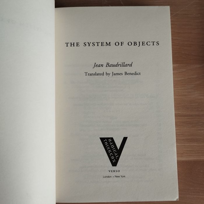 jean baudrillard system of objects