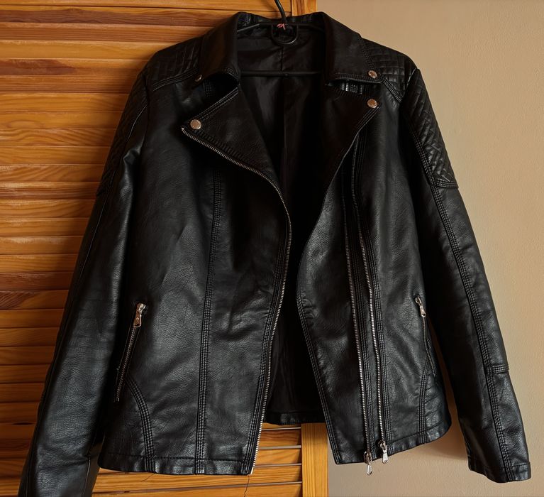 Шкіряна куртка з блискавкою, унісекс