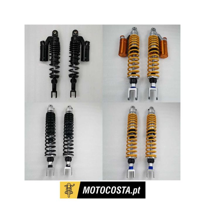 Amortecedores Traseiros 400 mm/430 mm com Mola 7 mm - Sistema Ar/Azoto