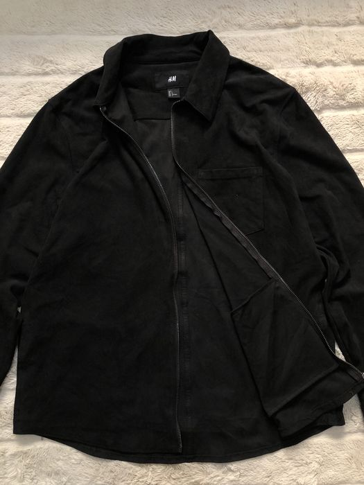 ZARA (L) Overshirt мужской овершот рубашка зип на молнии с воротником